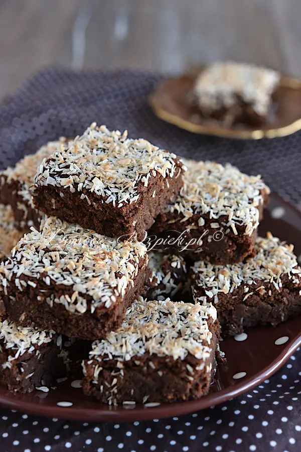 Brownies kokosowe bez glutenu, laktozy i jajek