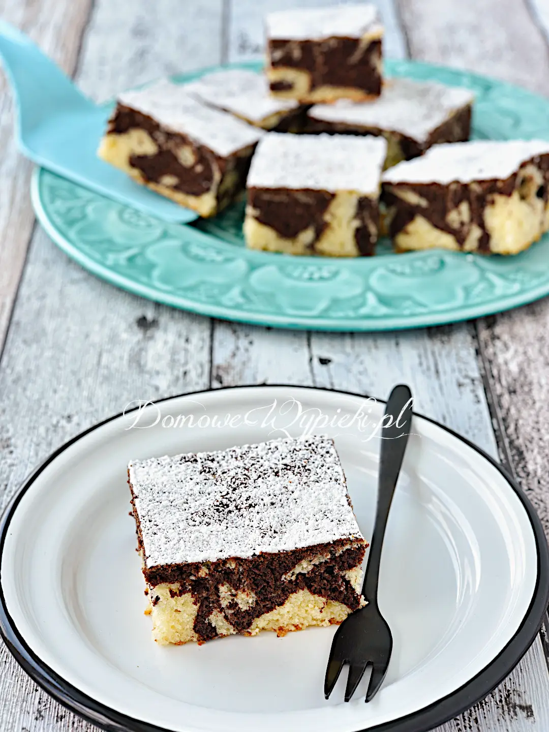 Marmurkowe ciasto marcepanowe Marmurkowe ciasto marcepanowe