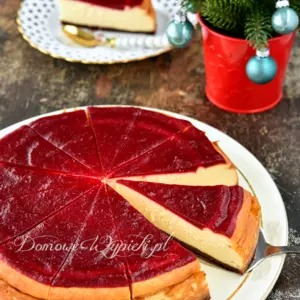 Sernik z białą czekoladą i żurawiną