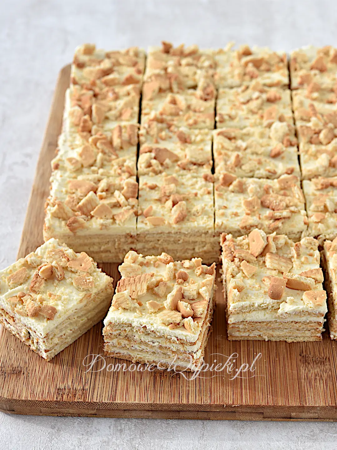 Herbatnikowiec z kremem ze słodzonego mleka skondensowanego