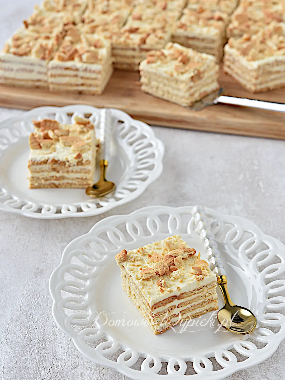 Herbatnikowiec z kremem ze słodzonego mleka skondensowanego