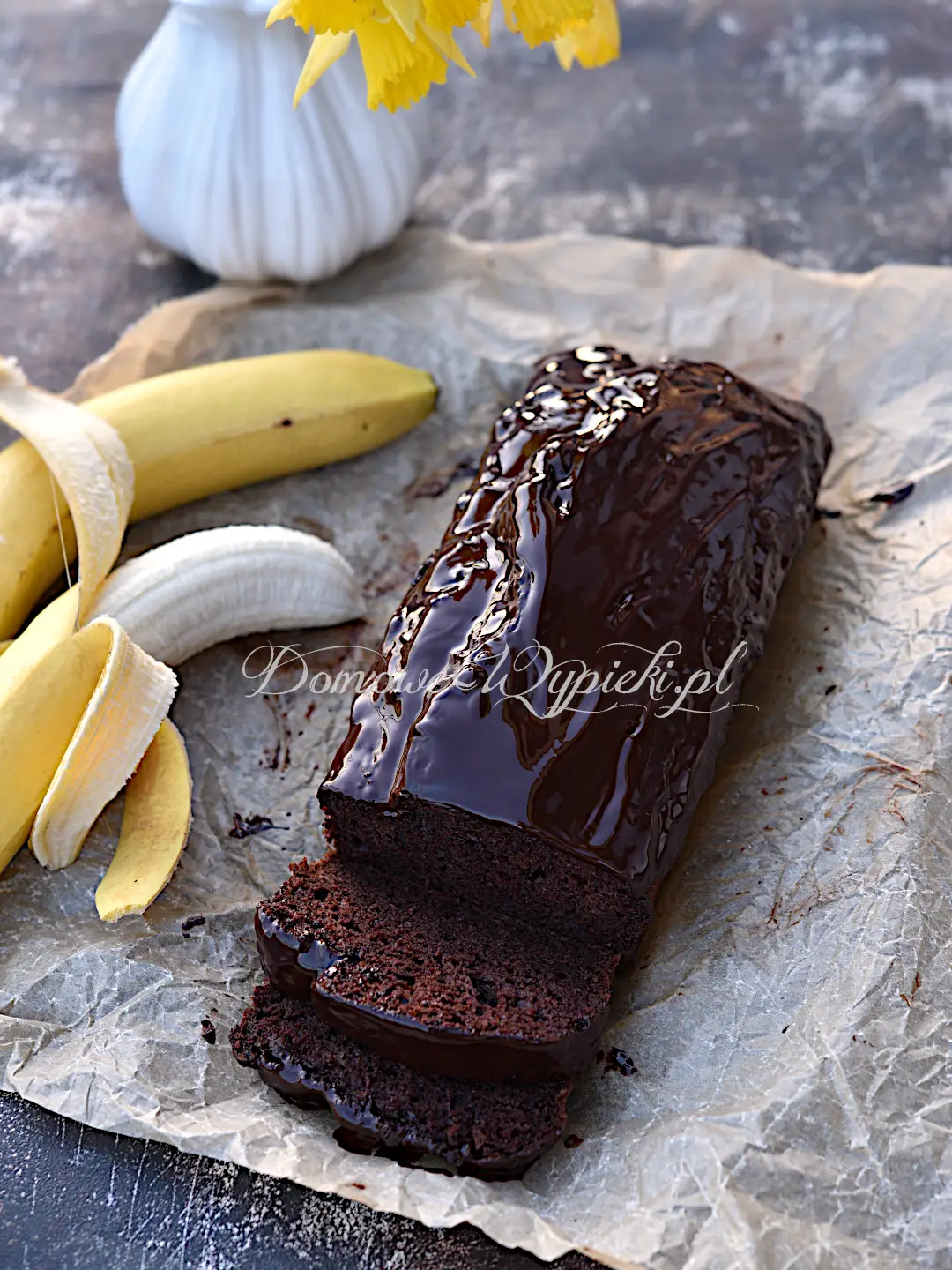 Szybki czekoladowy chlebek bananowy
