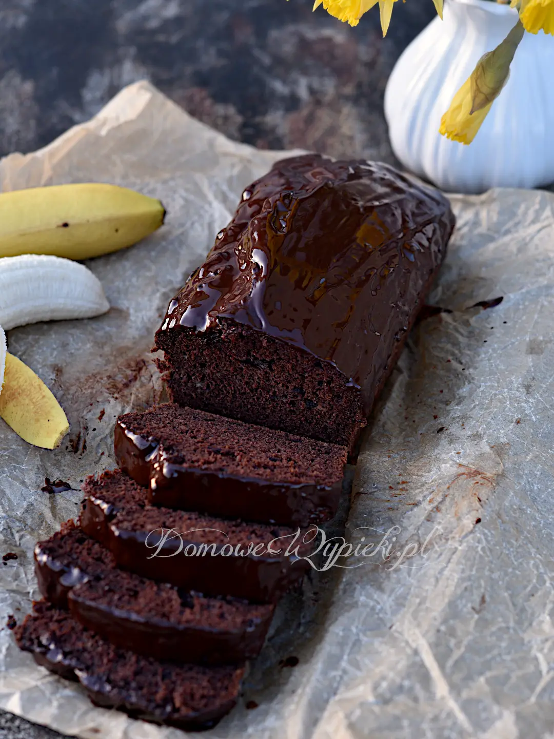 Szybki czekoladowy chlebek bananowy