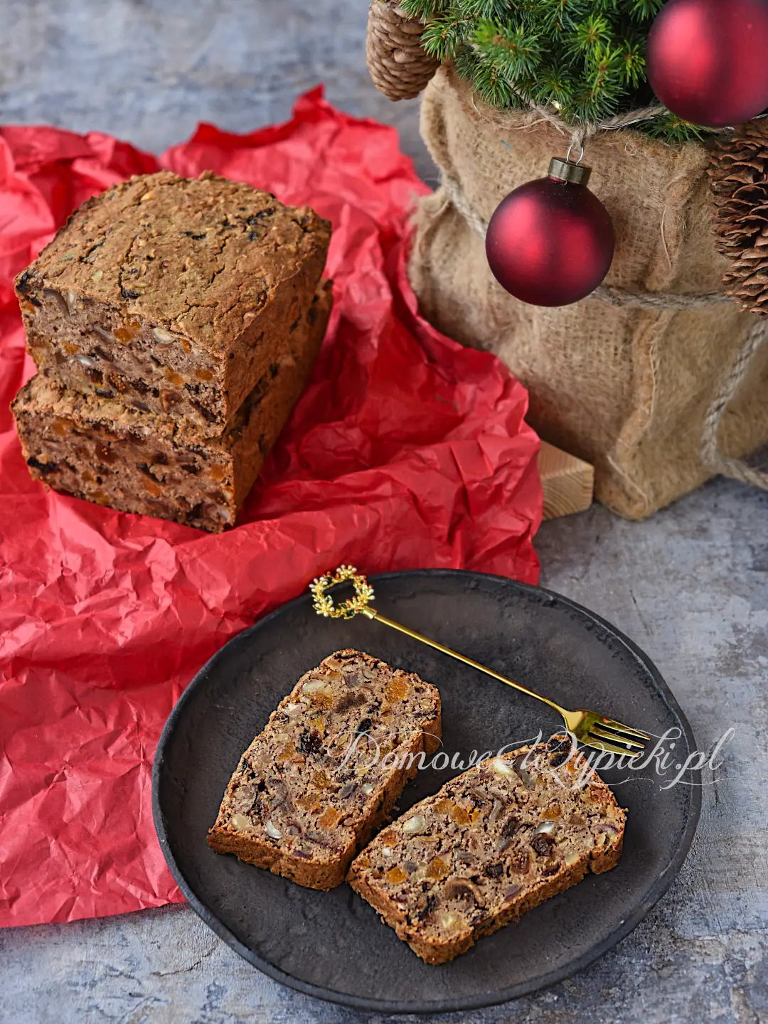Chleb owocowy (bezglutenowy, wegański)