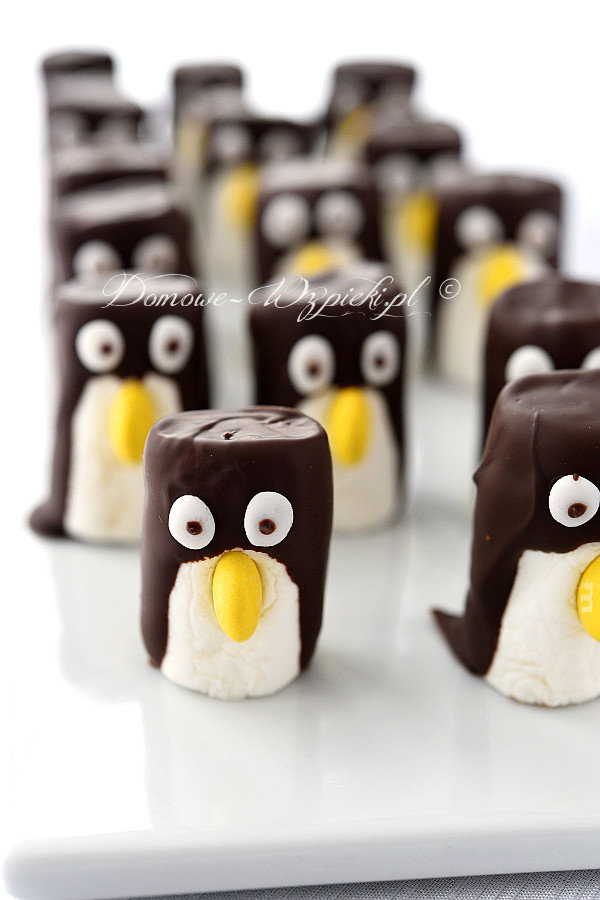 Pingwiny z pianek marshmallows